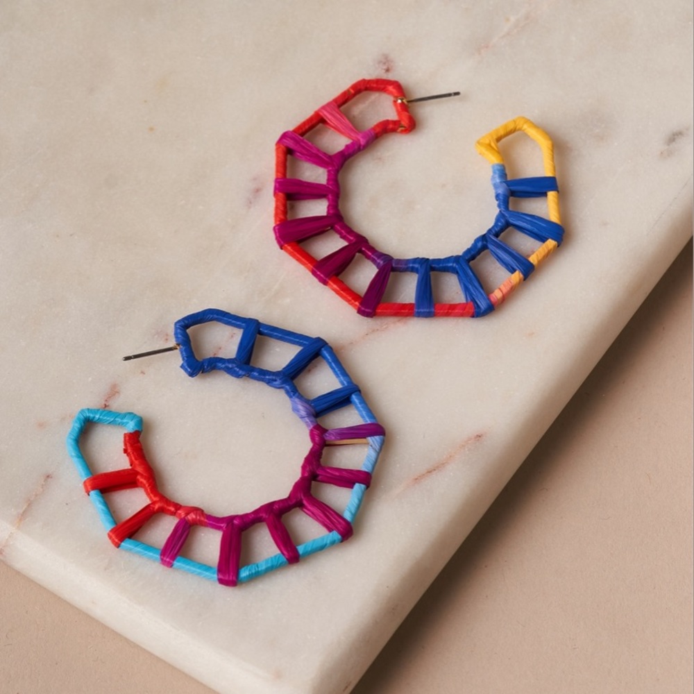 Colorful chunky octagons earrings